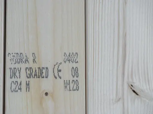 Drewno C24, parametry klasy: "DRY GRADED C24 N", CE 08, 3402.